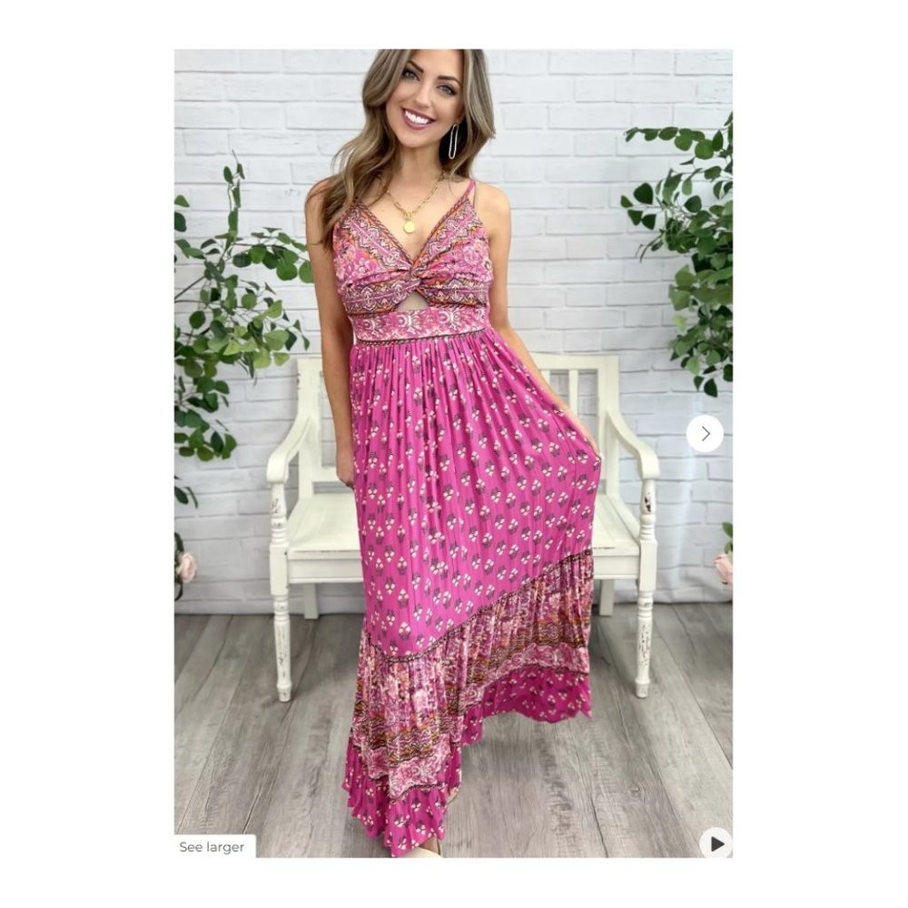 V-Neck Floral Maxi Dress